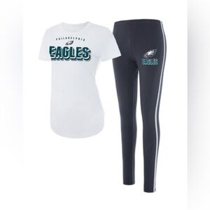 NEW - Philadelphia Eagles Concepts Sport White/Charcoal Sonata Tee/Leggings Set